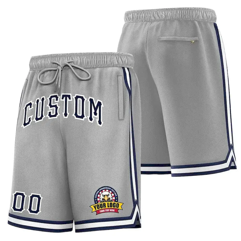 Custom Black Royal-Orange Classic Style Basketball Mesh Shorts