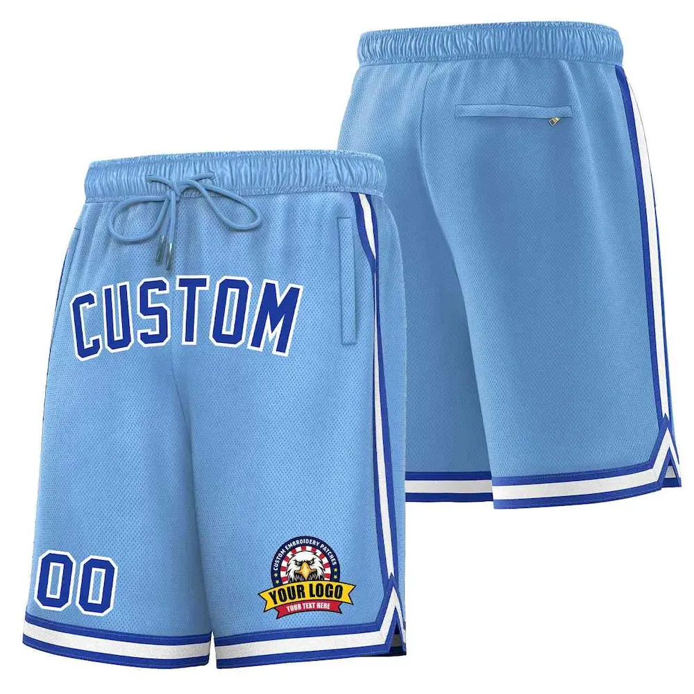 Custom Purple White-Gold Classic Style Basketball Mesh Shorts