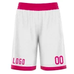 Custom White Pink Basketball Shorts