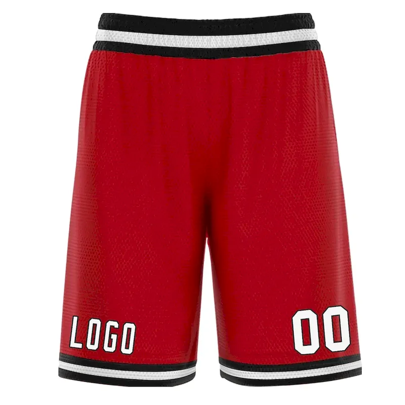 Custom Red Black White Basketball Shorts