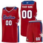 Custom Red Royal Star Graffiti Pattern Sports Uniform Basketball Jersey