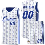 Custom Red White Star Graffiti Pattern Sets Sports Uniform Basketball Jersey