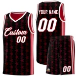 Custom Light Blue White Star Graffiti Pattern Sets Sports Uniform Basketball Jersey