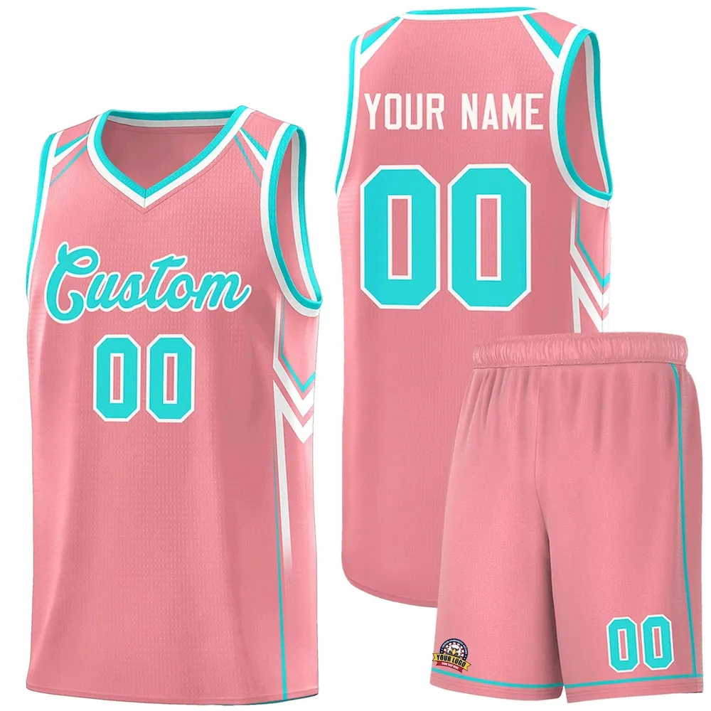 Custom Light Pink Arrow Graffiti Pattern Sports Uniform Basketball Jersey