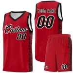 Custom Red Black Personalized Indians Pattern Sets Sports Uniform Basketball Jersey