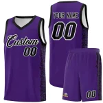 Custom Purple Black Personalized Indians Pattern Sets Sports Uniform Basketball Jersey