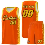 Custom Orange Gold Personalized Indians Pattern Sets Sports Uniform Basketball Jersey