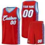 Custom Red Powder Blue Personalized Indians Pattern Sets Sports Uniform Basketball Jersey