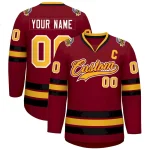 Custom Crimson Gold Crimson-White Classic Style Hockey Jersey