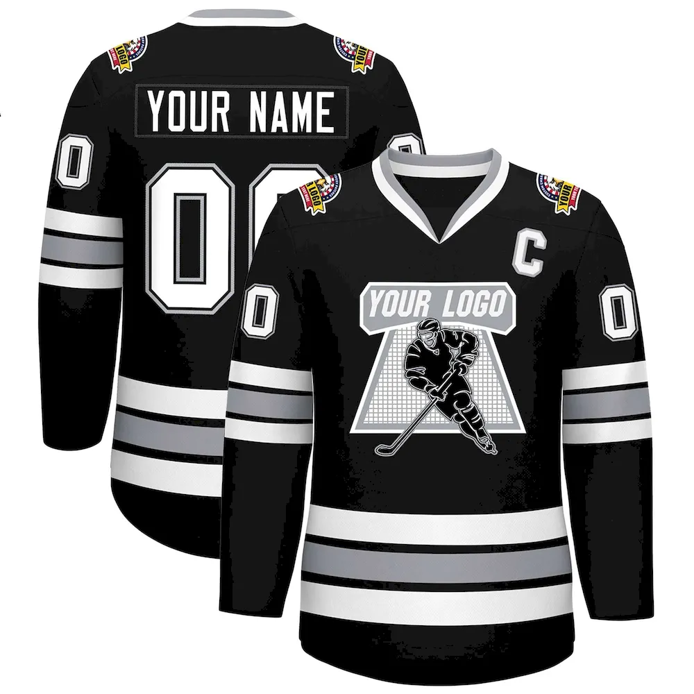 Custom Red White Red-Gray Classic Style Hockey Jersey