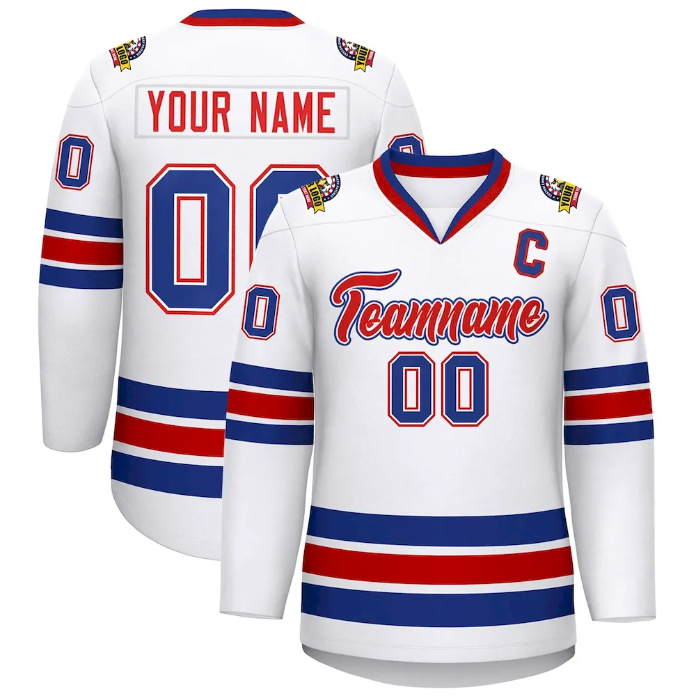 Custom Gold Black-White Classic Style Hockey Jersey