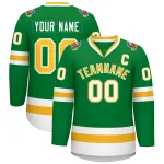 Custom Midnight Green Red Midnight Green-Khaki Classic Style Hockey Jersey