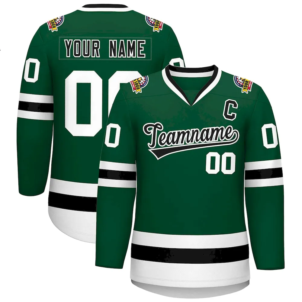 Custom Brown Gold-White Classic Style Hockey Jersey