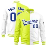 Custom Navy Powder Blue Split Fashion Coconut Tree Design Authentic Baseball Jersey