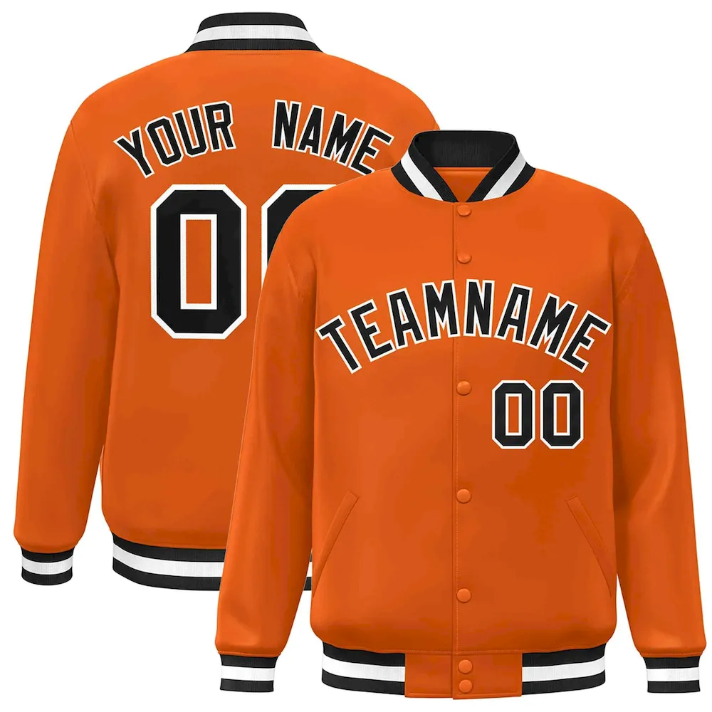 Custom Navy Orange Personalized Color Block Authentic Baseball Jersey