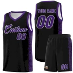 Custom Black Purple Personalized Indians Pattern Sets Sports Uniform Basketball Jersey