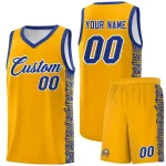 Custom Yellow Royal Personalized Indians Pattern Sets Sports Uniform Basketball Jersey