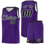 Custom Purple Black Personalized Indians Print Sets Sports Uniform Basketball Jersey