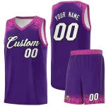 Custom Purple Pink Personalized Indians Print Sets Sports Uniform Basketball Jersey