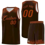 Custom Brown Texas Orange Personalized Indians Print Sets Sports Uniform Basketball Jersey
