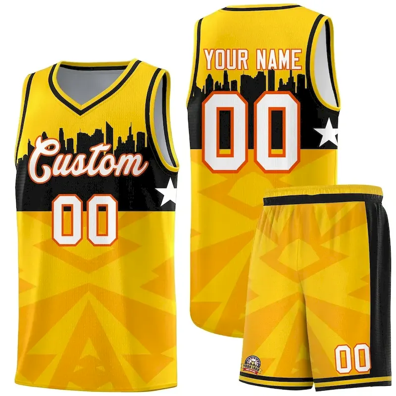 Custom Pink Personalized City Silhouette Pattern Sports Uniform Basketball Jersey