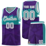 Custom Purple Personalized City Silhouette Pattern Sports Uniform Basketball Jersey