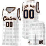 Custom White Navy Trailblazer Dot Pattern Sports Uniform Basketball Jersey