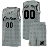 Custom Dark Gray Black Trailblazer Dot Pattern Sports Uniform Basketball Jersey