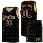 Custom Black Orange Trailblazer Dot Pattern Sports Uniform Basketball Jersey
