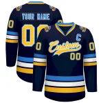 Custom Navy Royal-White Classic Style Hockey Jersey