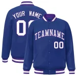 Custom Light Purple White Lapel Gradient Fashion Authentic Baseball Jersey