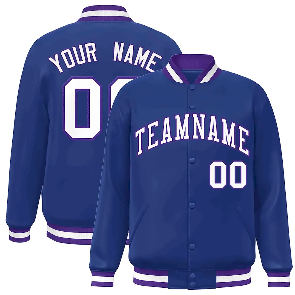 Custom Light Purple White Lapel Gradient Fashion Authentic Baseball Jersey