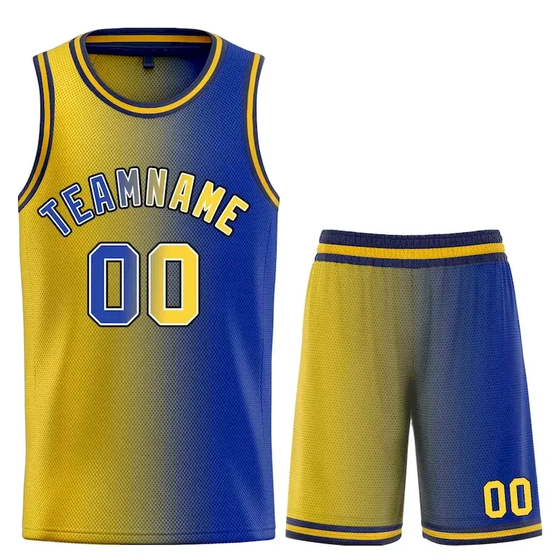 Custom Yellow Pink-Black Gradient Fashion Sets Sports Uniform Basketball Jersey