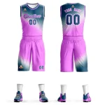Custom Gray Pink Gradient Fashion Sports Uniform Basketball Jersey