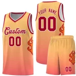 Custom Yellow Orange-Red Flame Gradient Fashion Sports Uniform Basketball Jersey