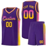 Custom Navy Neon Green-Gold Gradient Fashion Sports Uniform Basketball Jersey