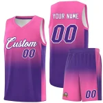 Custom Gray Purple Gradient Fashion Sets Sports Uniform Basketball Jersey