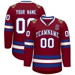 Custom Crimson White Crimson-Gray Classic Style Hockey Jersey