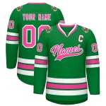 Custom Midnight Green White Olive-Gold Classic Style Hockey Jersey