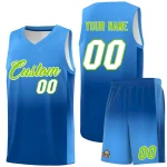Custom Powder Blue Royal Gradient Fashion Sets Sports Uniform Basketball Jersey