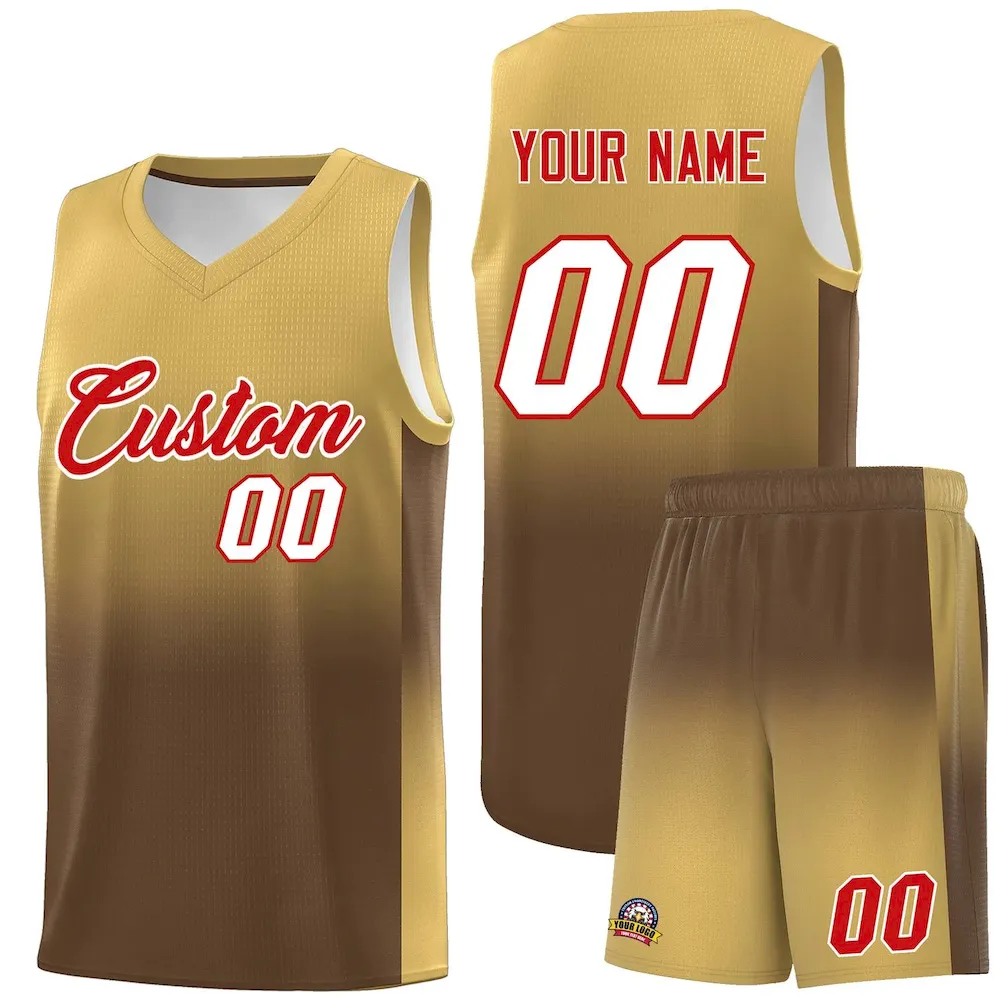 Custom Black Orange Gradient Fashion Sets Sports Stripe Uniform Basketball Jersey