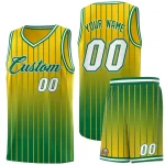 Custom Red Gold Gradient Fashion Sets Sports Stripe Uniform Basketball Jersey