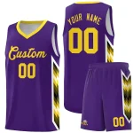 Custom Gold Mosaic Gradient Fashion Sports Uniform Basketball Jersey