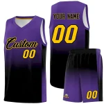 Custom Purple Black Gradient Fashion Sets Sports Uniform Basketball Jersey