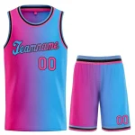 Custom Light Blue Pink-Black Gradient Fashion Sets Sports Uniform Basketball Jersey