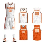 Custom Orange White Double Side Sets Basketball Jersey