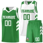 Custom Green White Double Side Sets Personalized Basketball Jersey