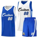 Custom Royal White-Black Double Side Sets Men Basketball Jersey