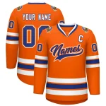 Custom Orange Royal Orange-White Classic Style Hockey Jersey