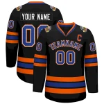 Custom Black Red-Gold Classic Style Hockey Jersey